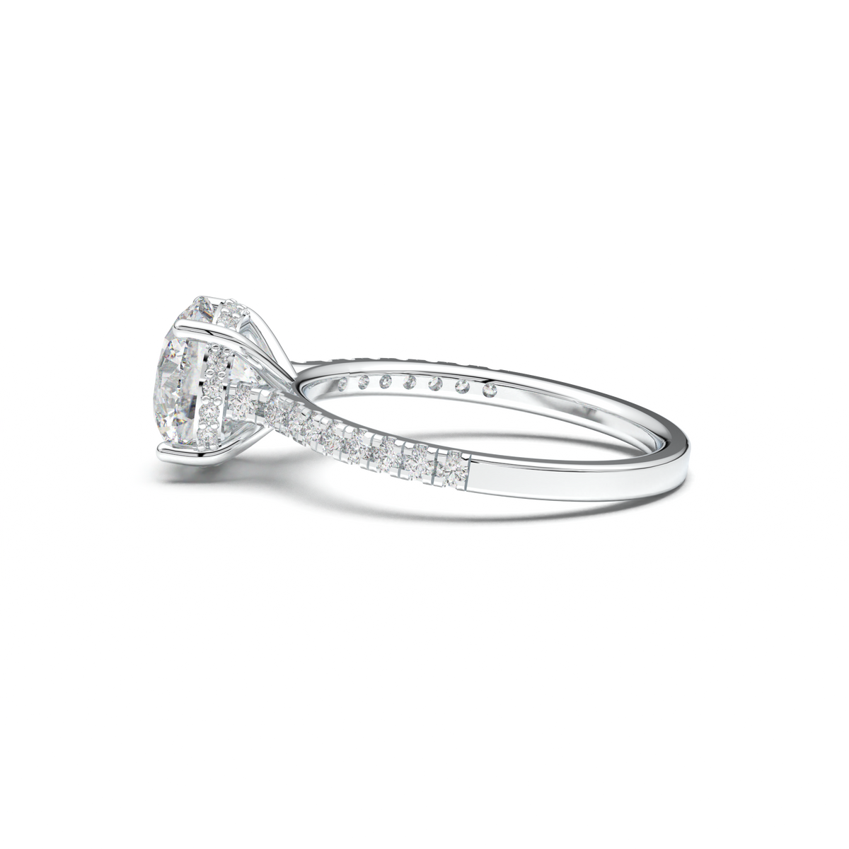 Round Pavé Engagement Ring