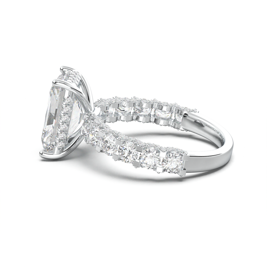 Radiant Diamond Band Engagement Ring