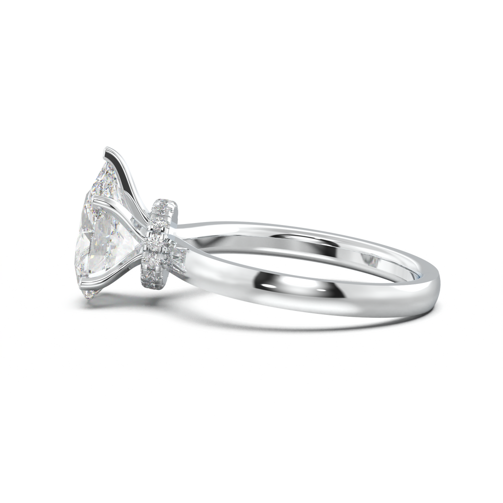 Pear Hidden Halo Engagement Ring