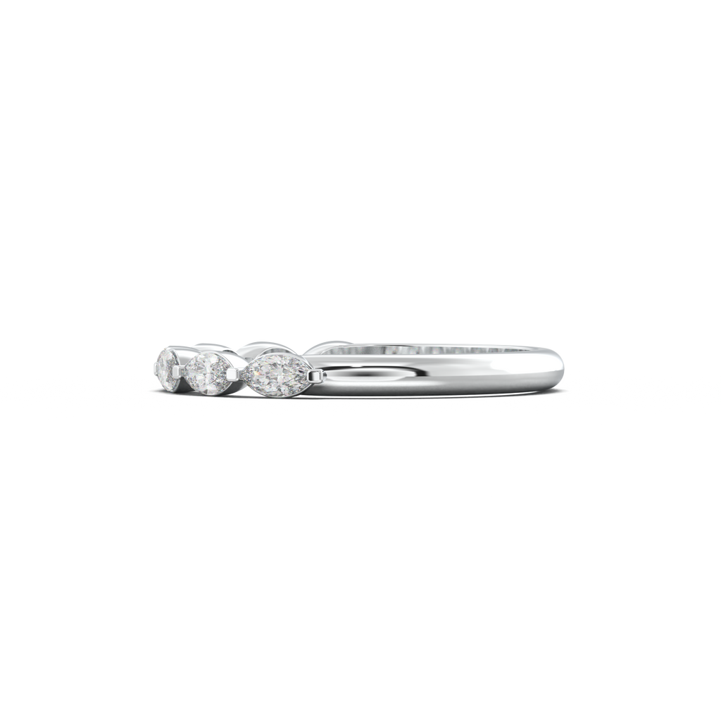 East-West Marquise Half-Eternity Wedding Band