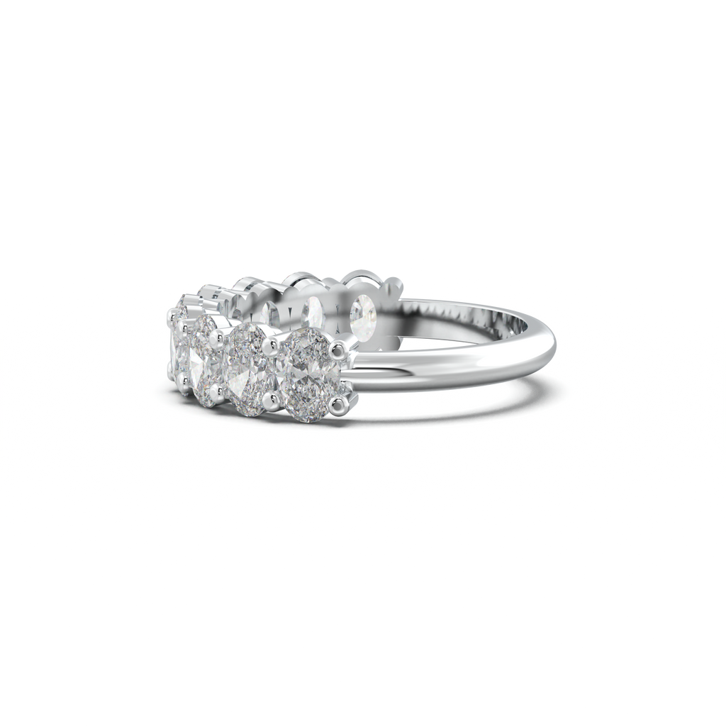 Nine-Oval Half-Eternity Wedding Band