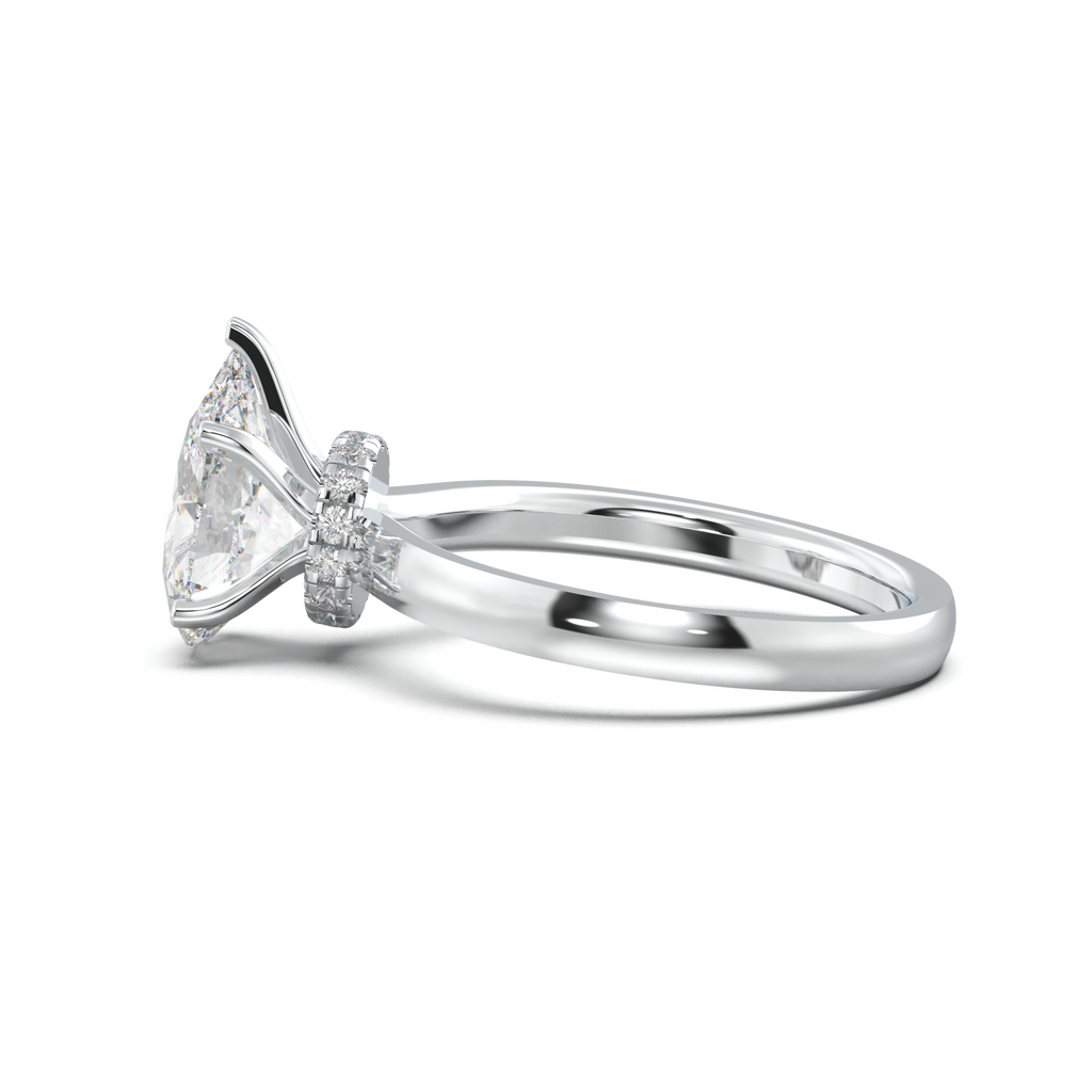 Round Hidden Halo Engagement Ring