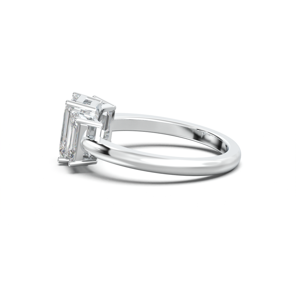 Emerald Three-Stone Engagement Ring
