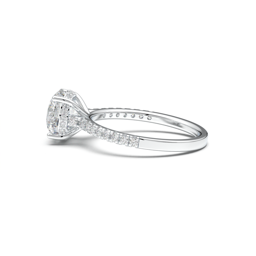 Round Pavé Engagement Ring