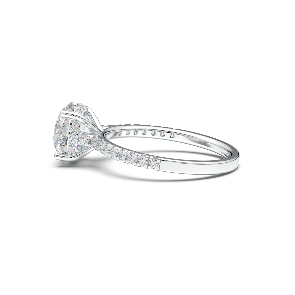 Round Pavé Engagement Ring