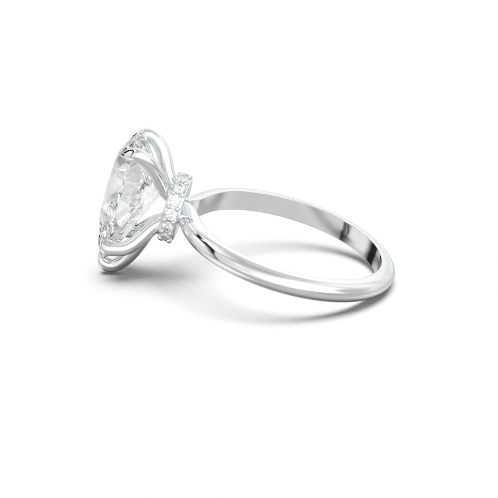 Pear Hidden Halo Engagement Ring