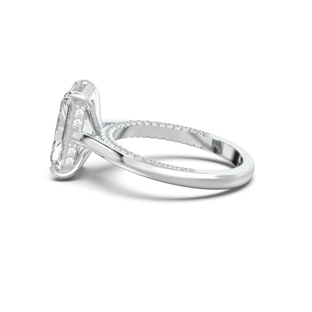 Radiant Pavé Hidden Halo Engagement Ring