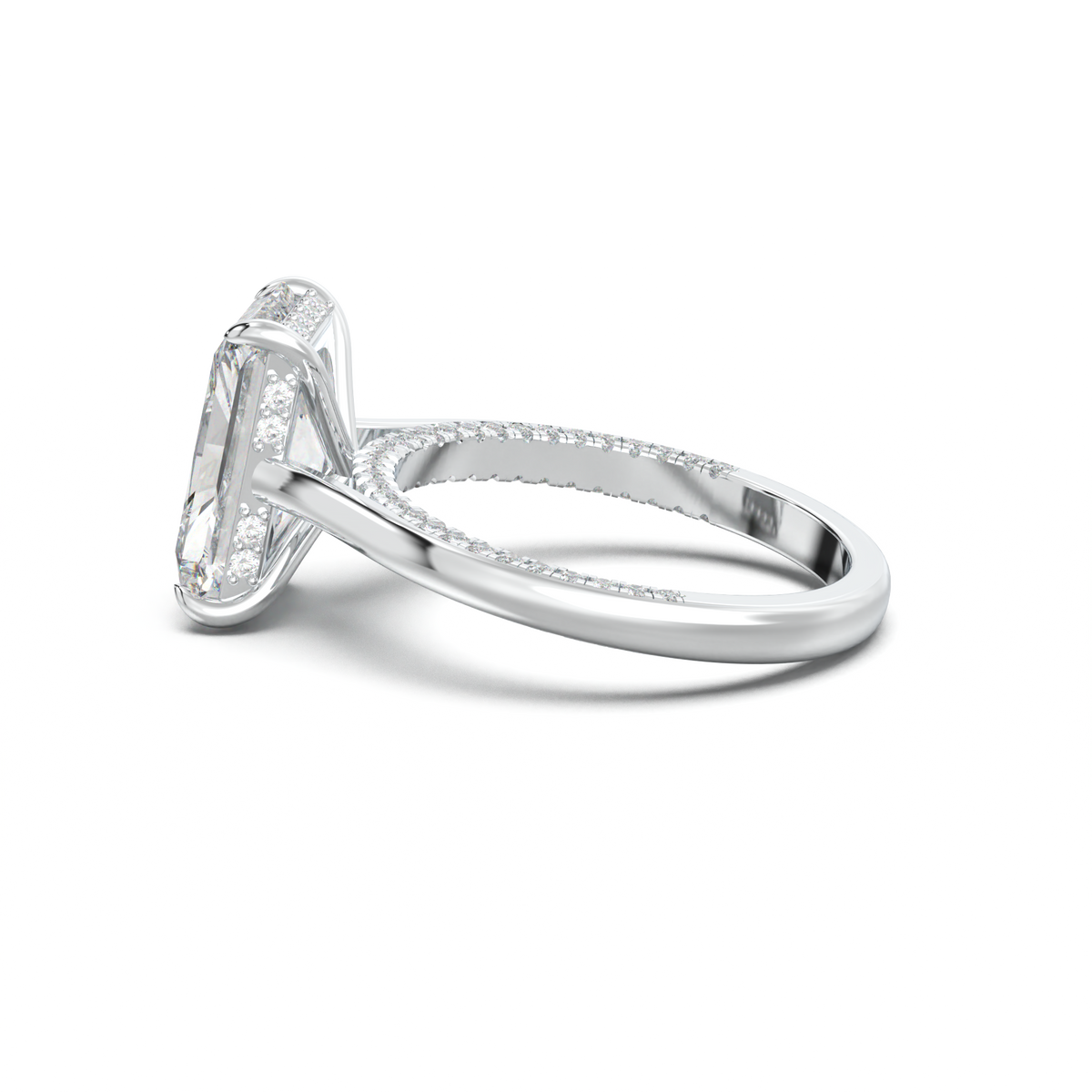 Radiant Pavé Hidden Halo Engagement Ring