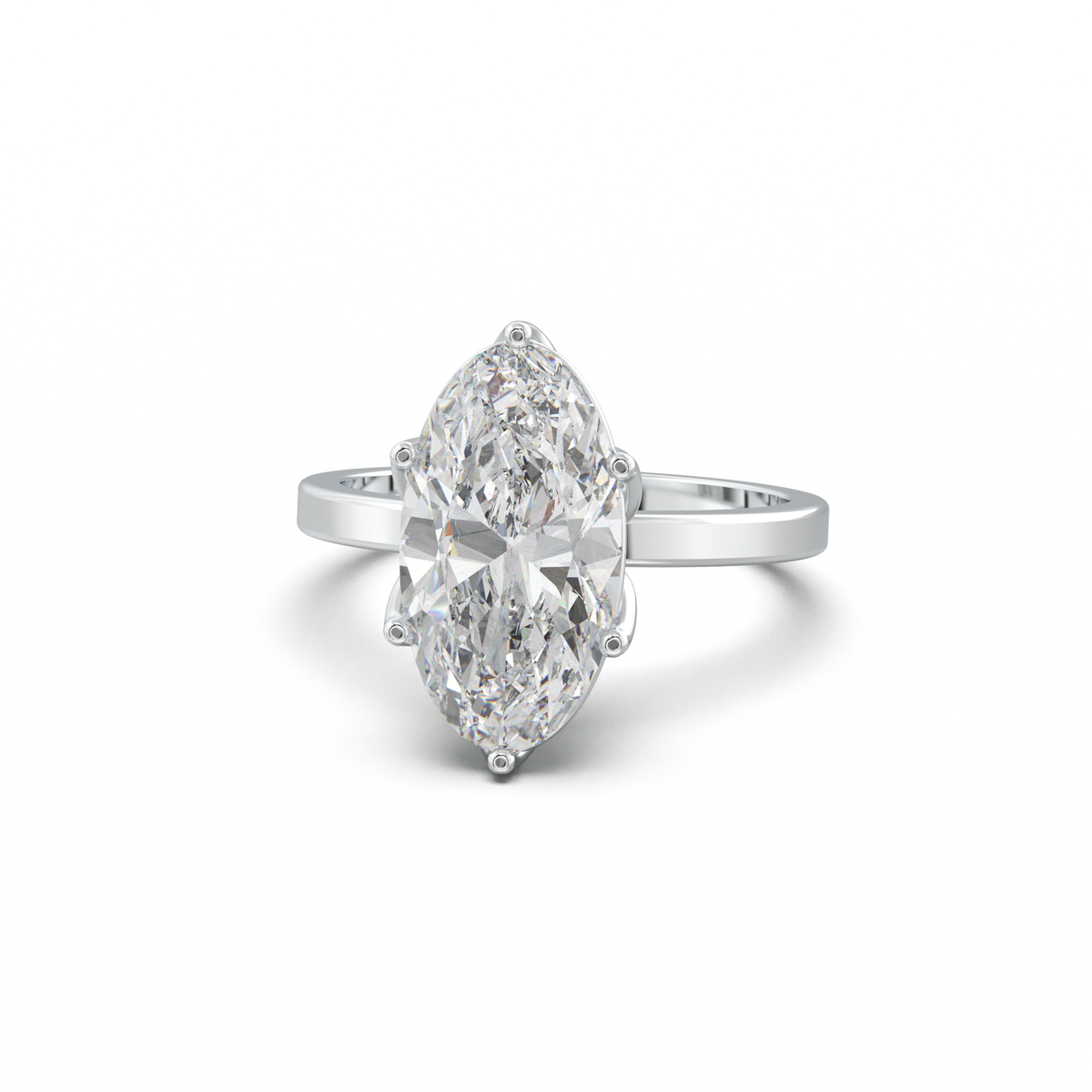 Oval Diamond-Accent Gallery Engagement Ring
