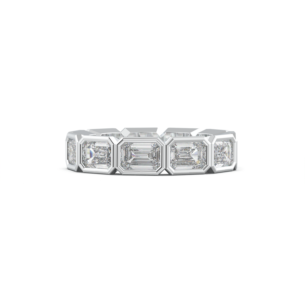 Emerald-Cut Bezel-Style Eternity Wedding Band