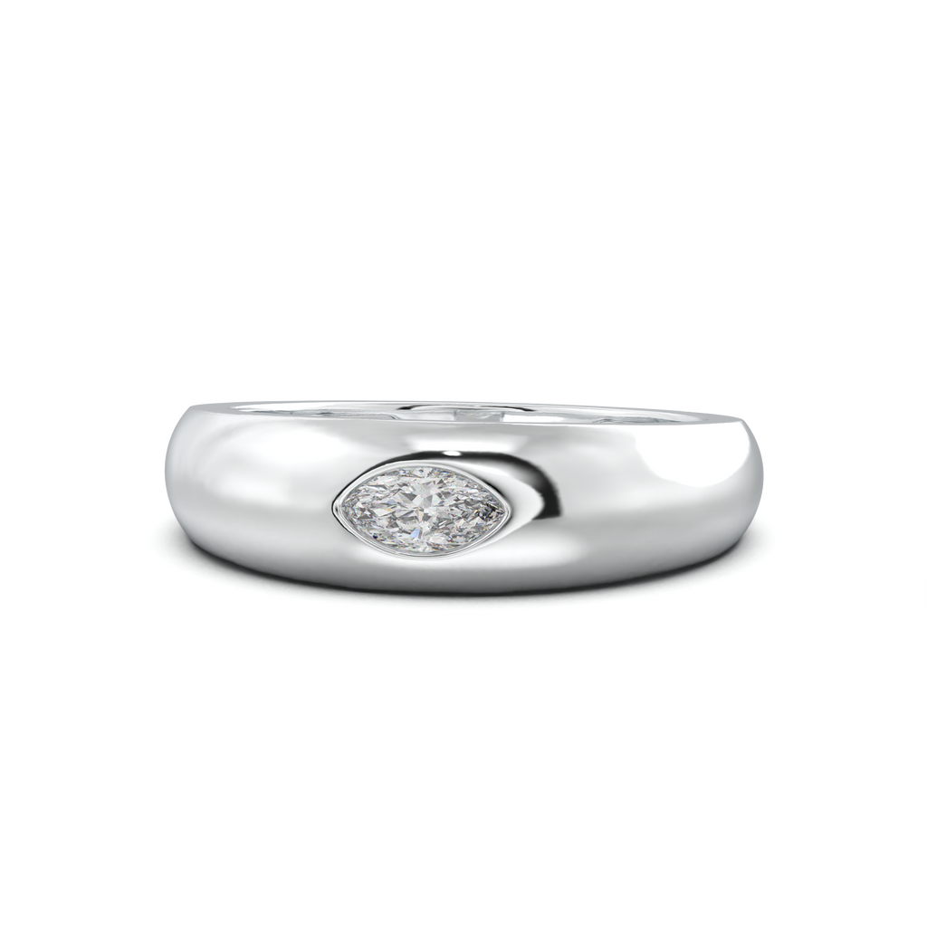 Flush-Set Marquise Men's Band