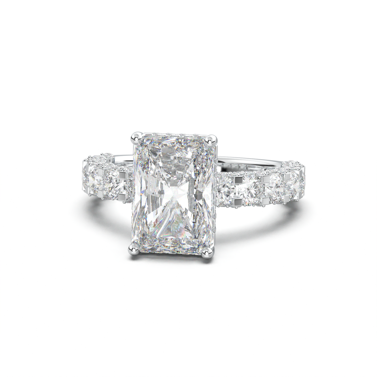 Radiant Diamond Band Engagement Ring