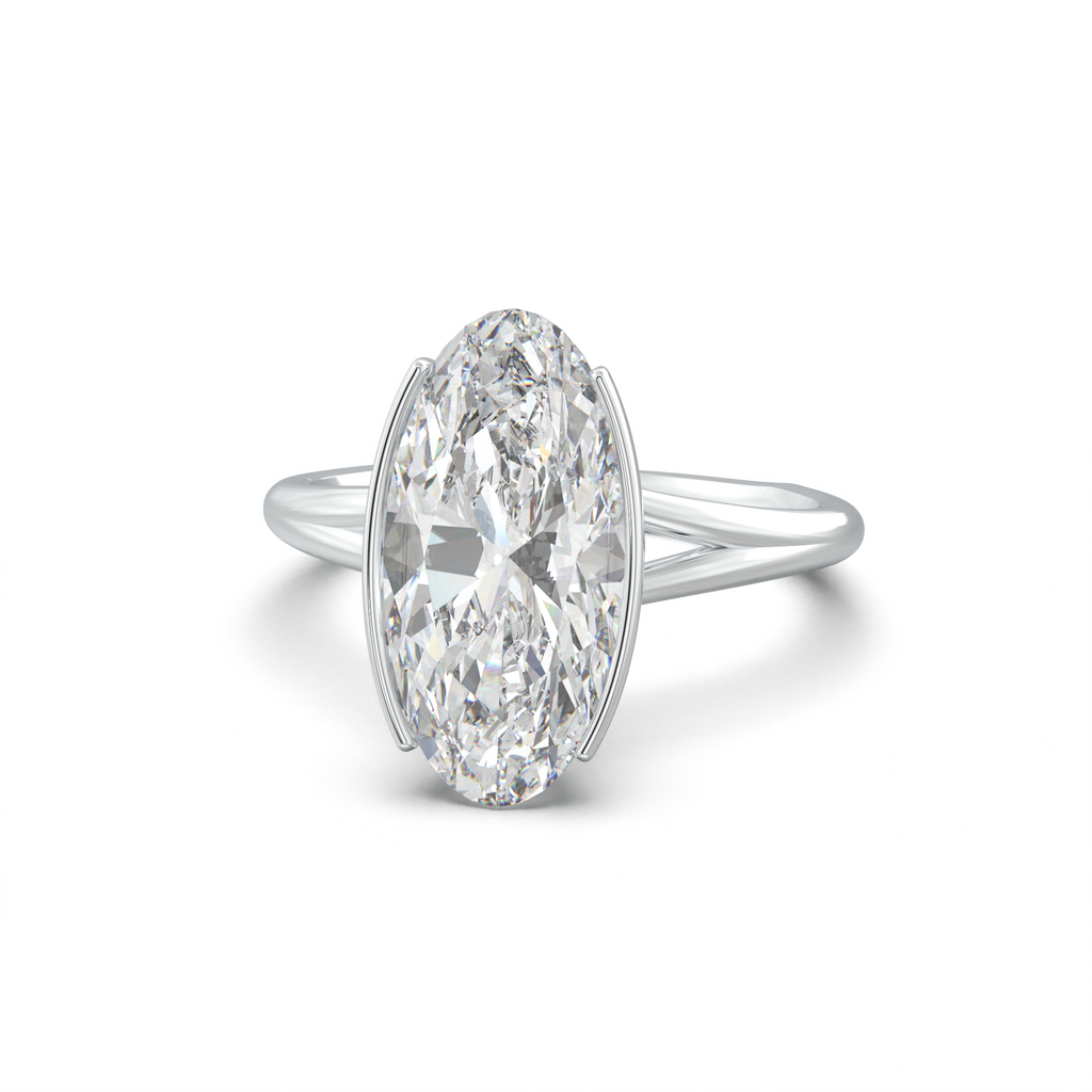 Moval Halo Pavé Engagement Ring
