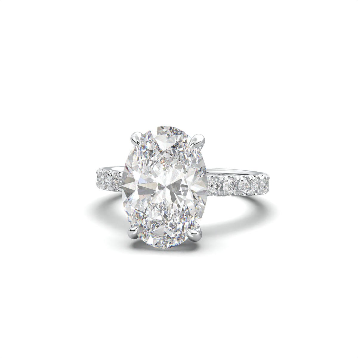 Oval Pavé Hidden Halo Engagement Ring