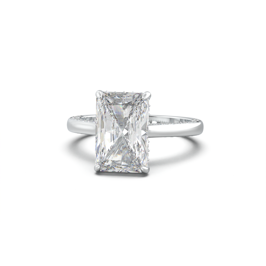 Radiant Pavé Hidden Halo Engagement Ring