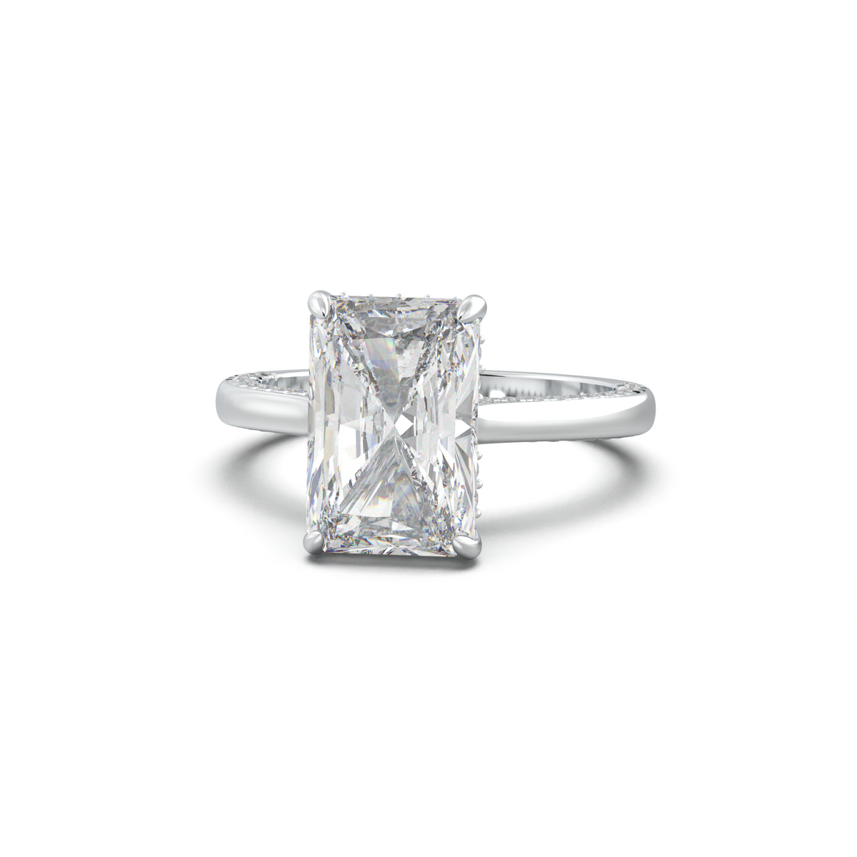 Radiant Pavé Hidden Halo Engagement Ring