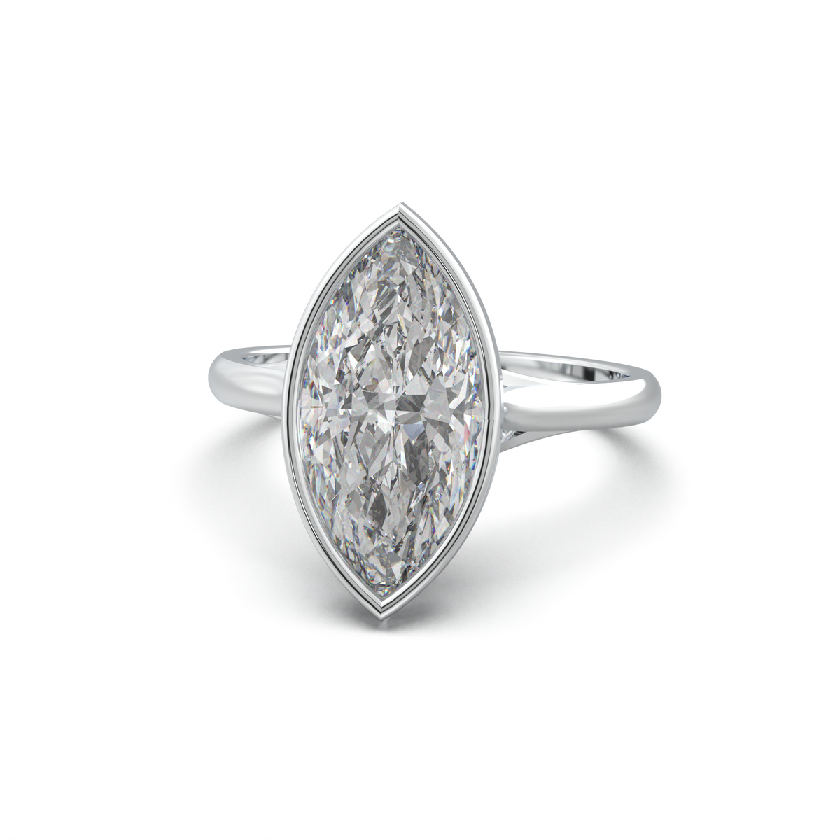 Marquise Bezel Solitaire Engagement Ring