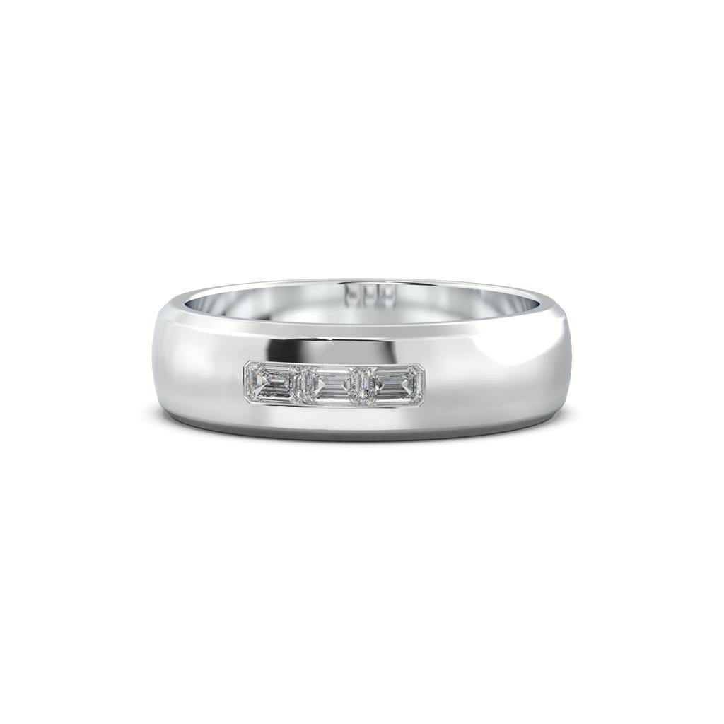 Three-Emerald Inlay Men's Band