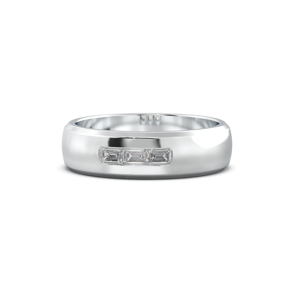 Three-Emerald Inlay Men's Band