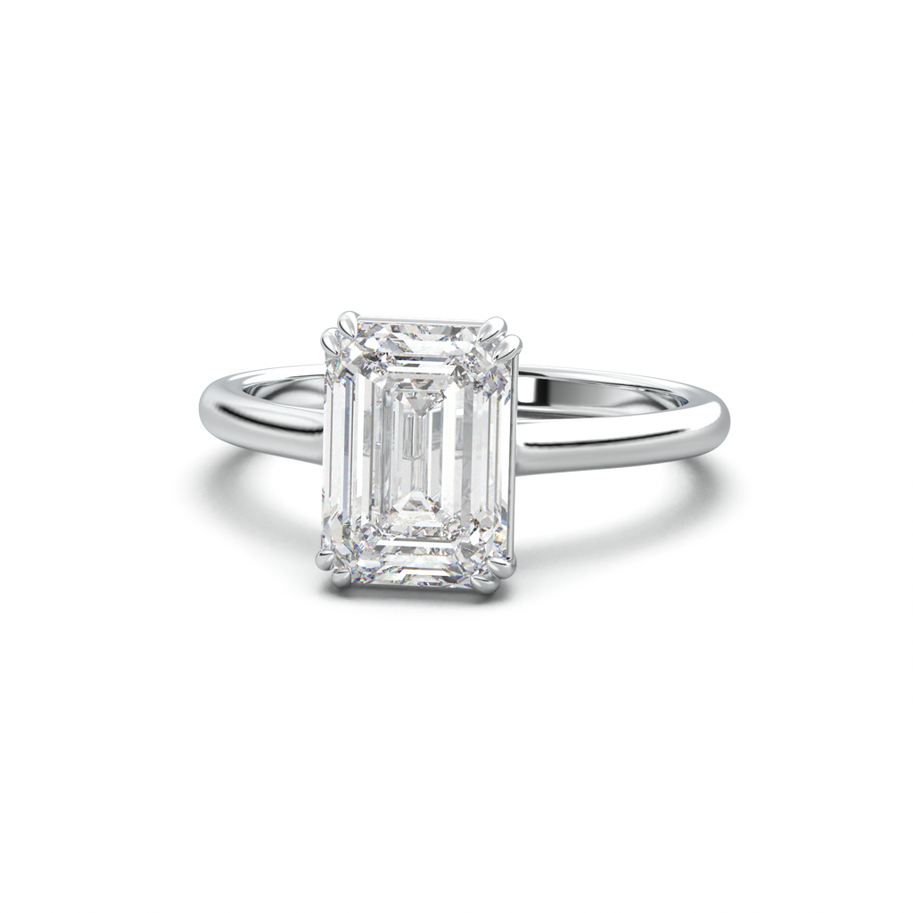 Emerald Solitaire Engagement Ring