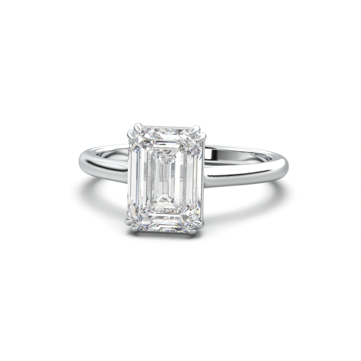 Emerald Solitaire Engagement Ring