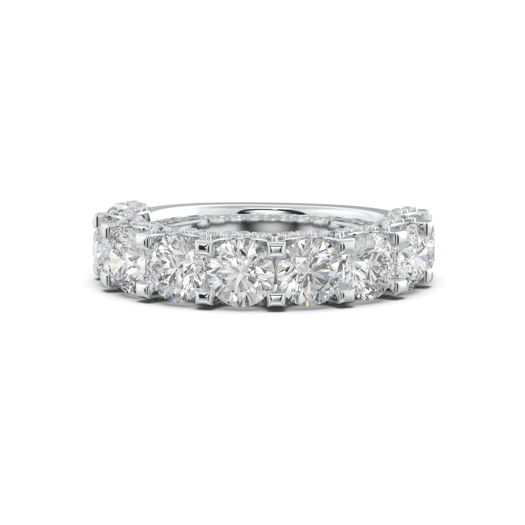 Round Diamond Pavé-Edge Wedding Band