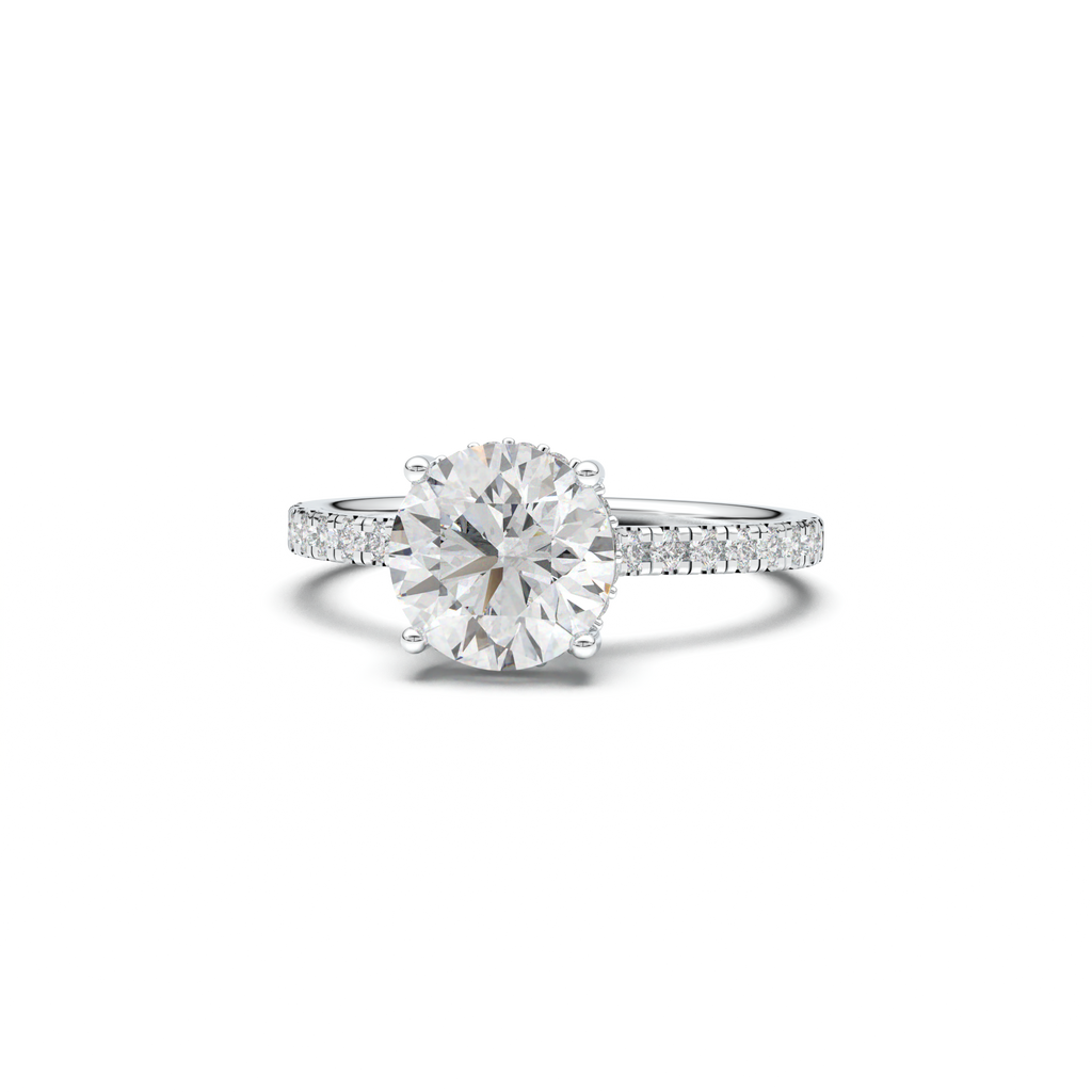 Round Pavé Engagement Ring