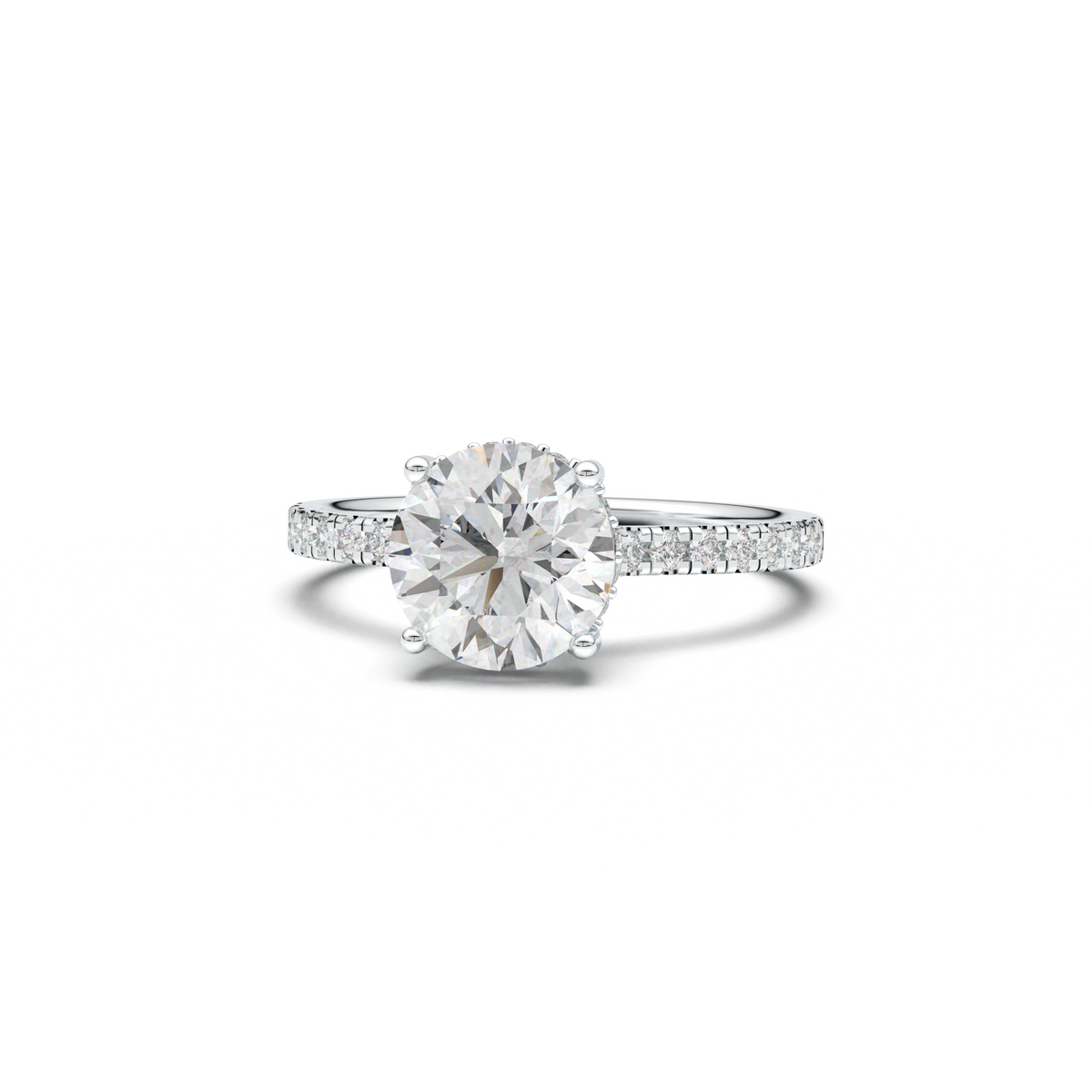 Round Pavé Engagement Ring