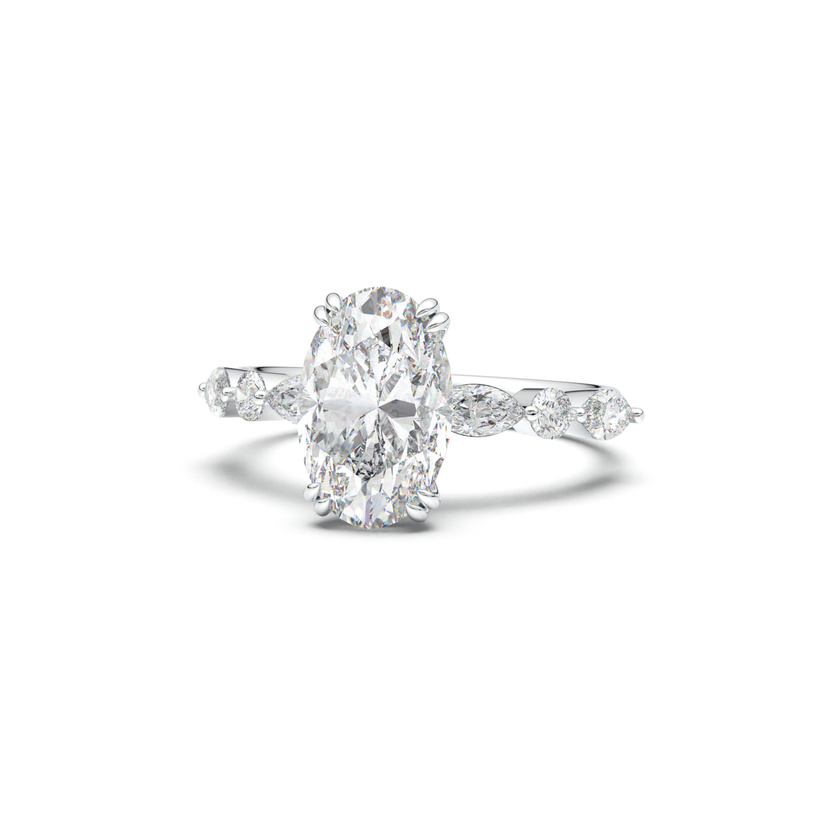 Oval Mixed-Shape Engagement Ring