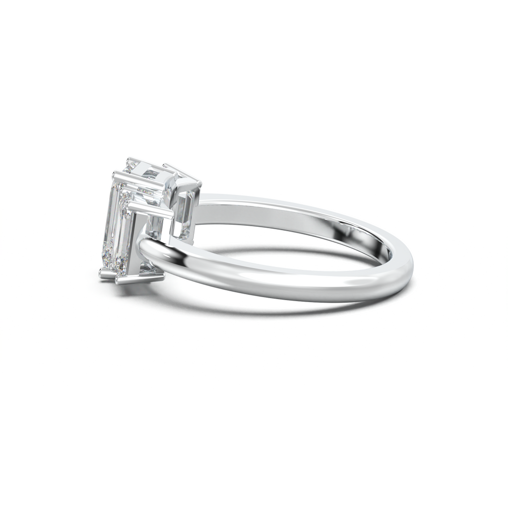 Emerald Three-Stone Engagement Ring