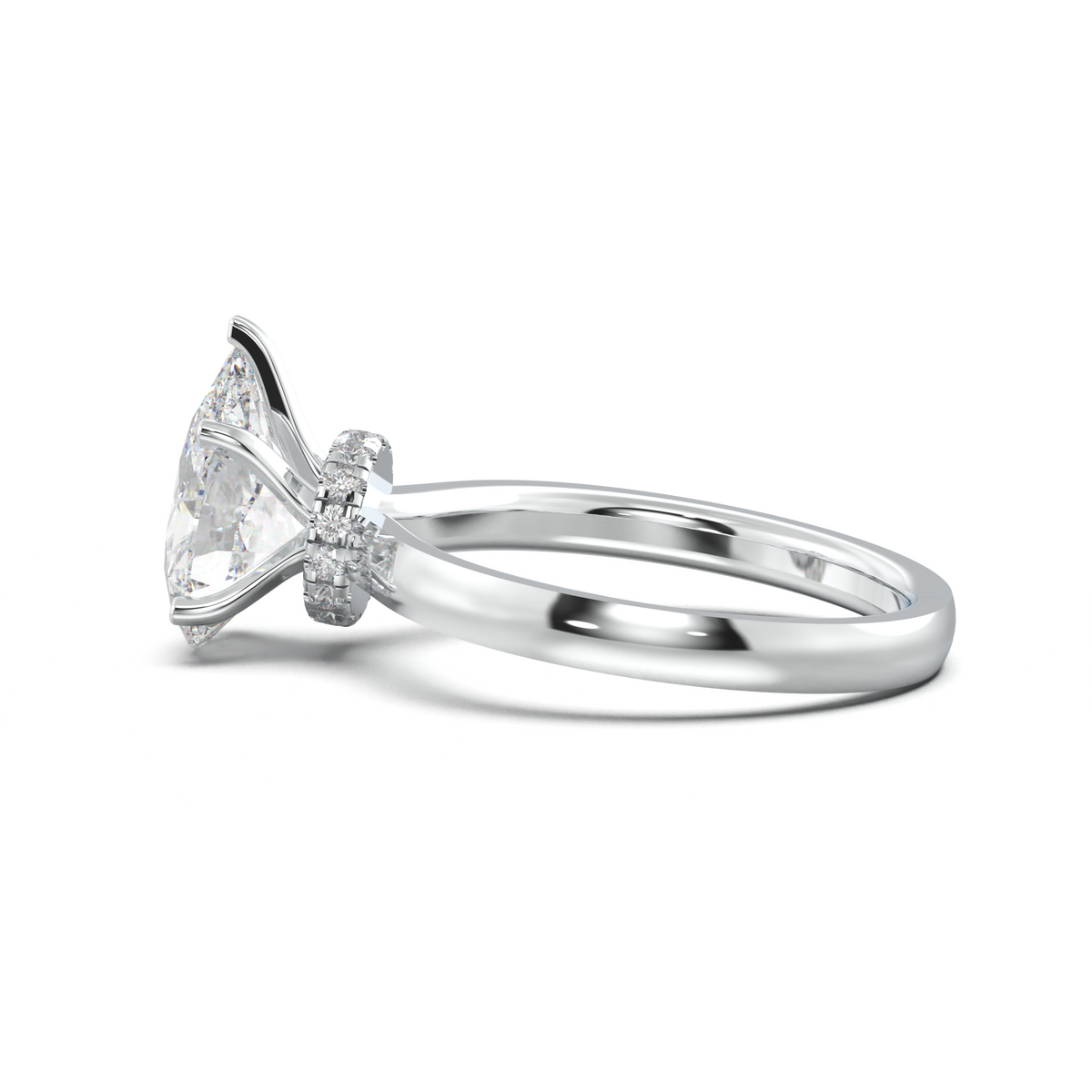 Cushion Hidden Pavé Engagement Ring