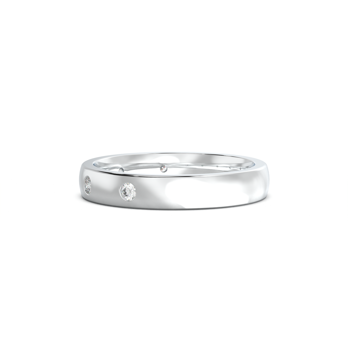 Five-Diamond Flush-Set Men's Band