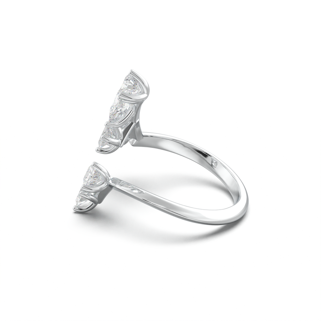 Asymmetric Mixed-Shape Diamond & Peridot Ring
