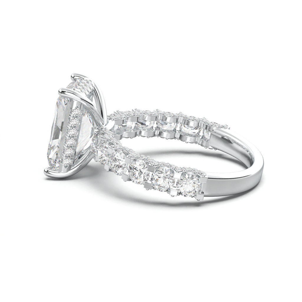 Radiant Diamond Band Engagement Ring