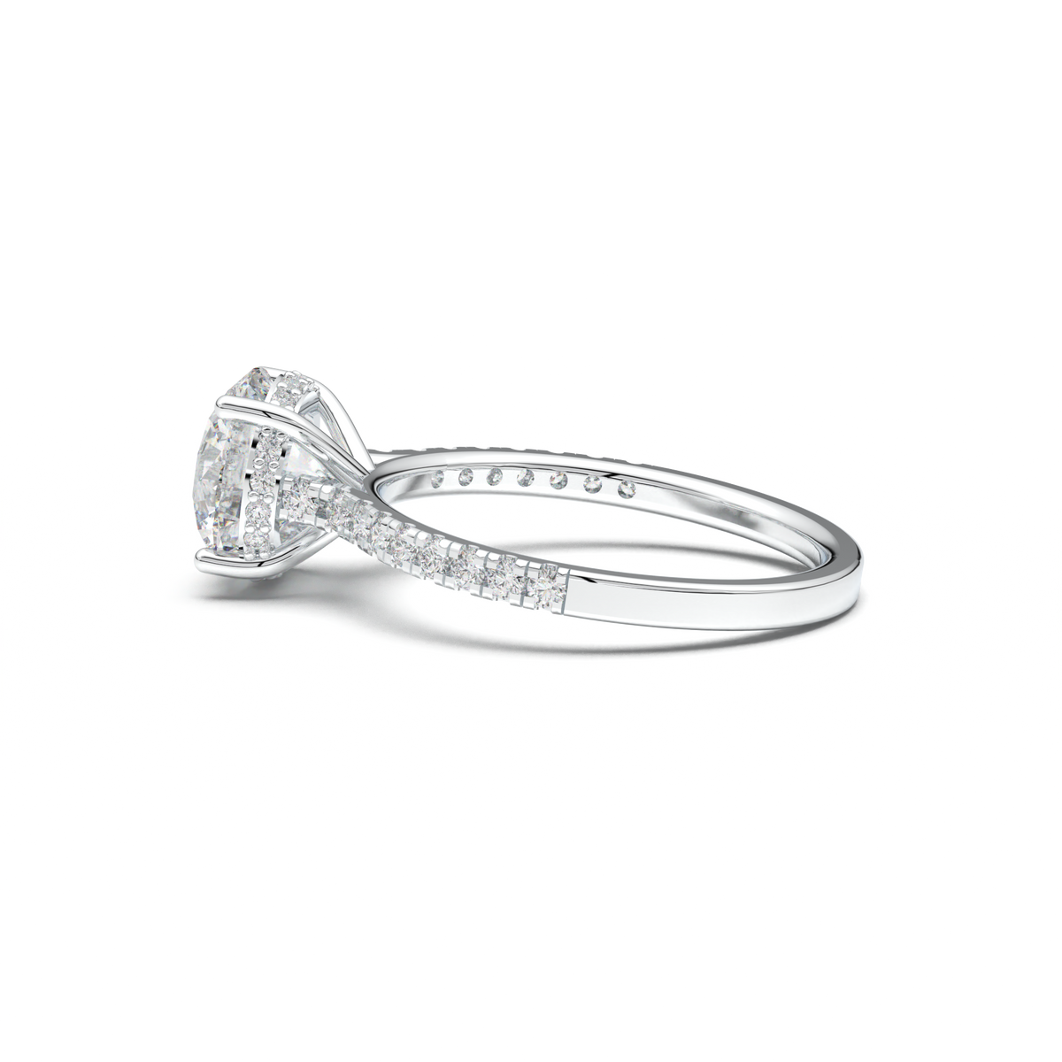 Round Pavé Engagement Ring