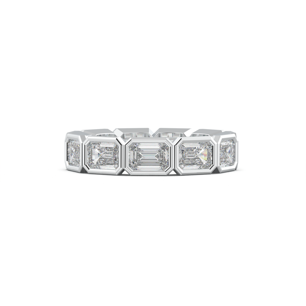 Emerald-Cut Bezel-Style Eternity Wedding Band