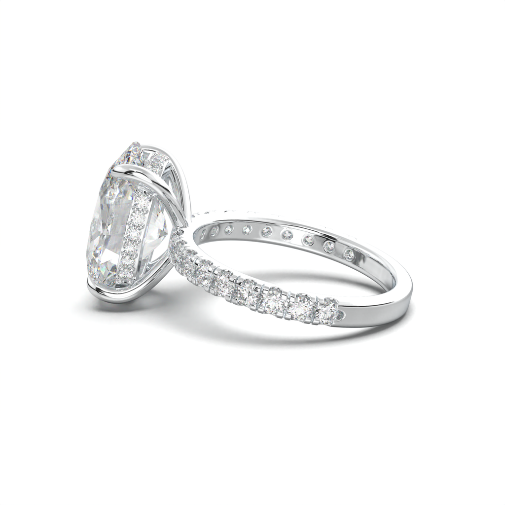 Oval Pavé Hidden Halo Engagement Ring