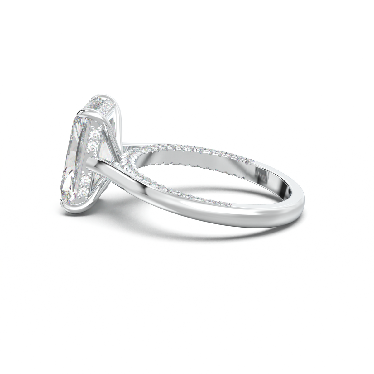 Radiant Pavé Hidden Halo Engagement Ring