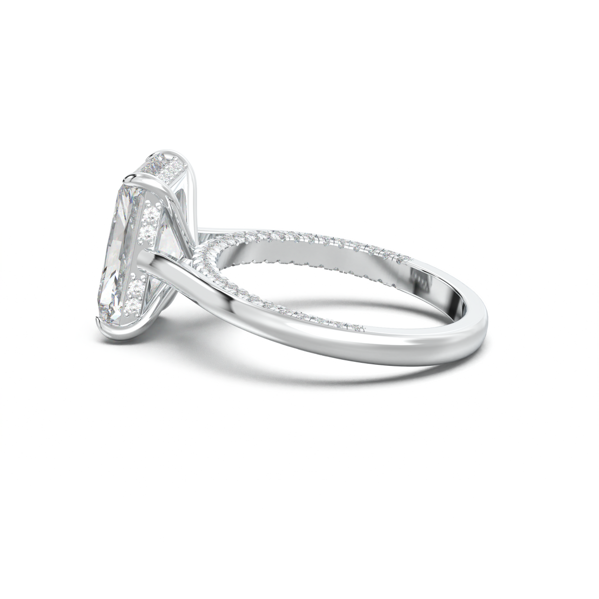 Radiant Pavé Hidden Halo Engagement Ring