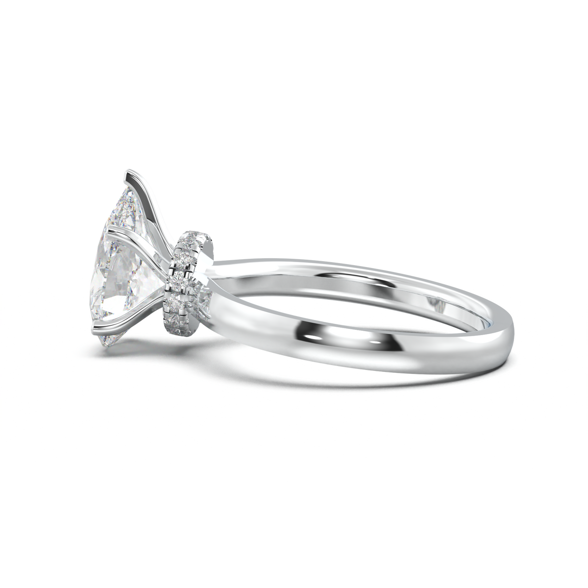 Round Hidden Halo Engagement Ring