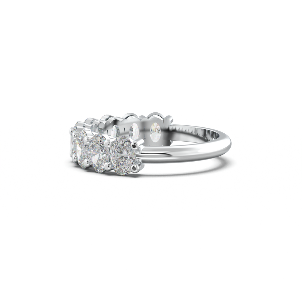 Nine-Oval Half-Eternity Wedding Band