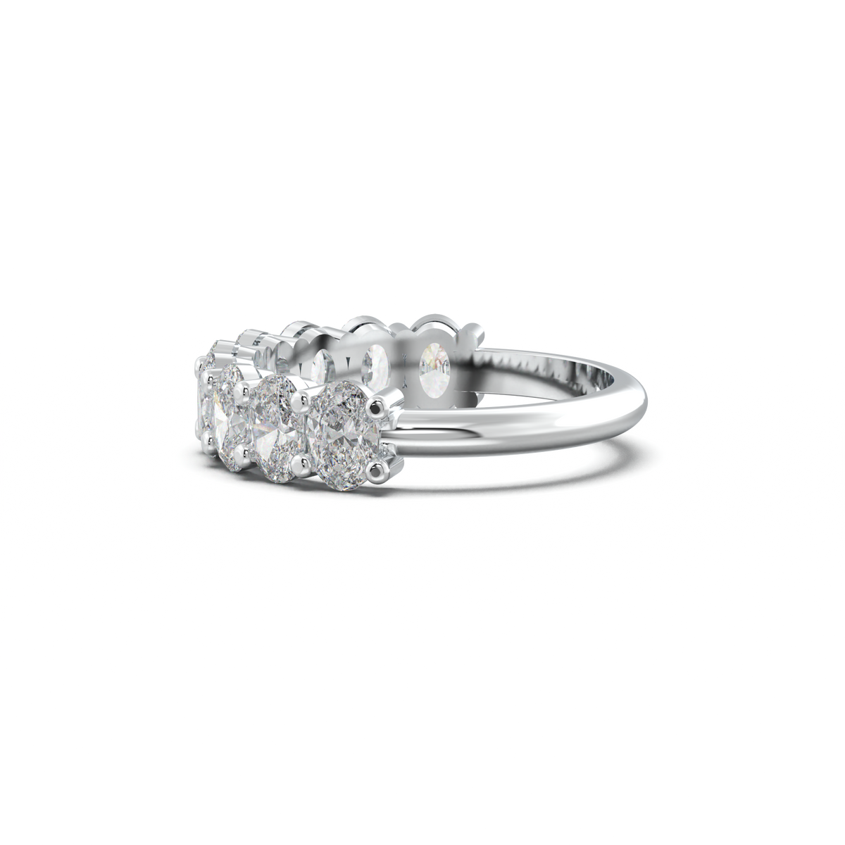 Nine-Oval Half-Eternity Wedding Band