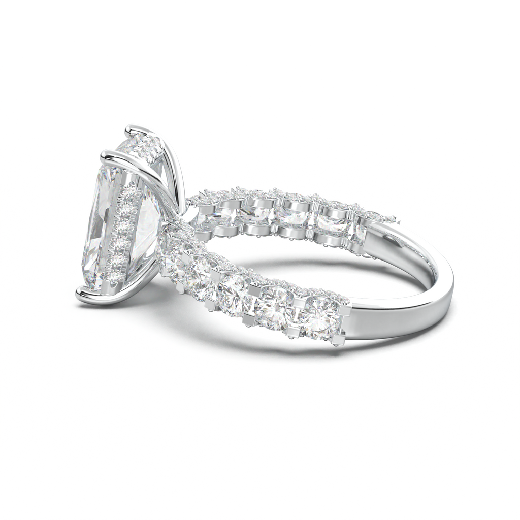 Radiant Diamond Band Engagement Ring
