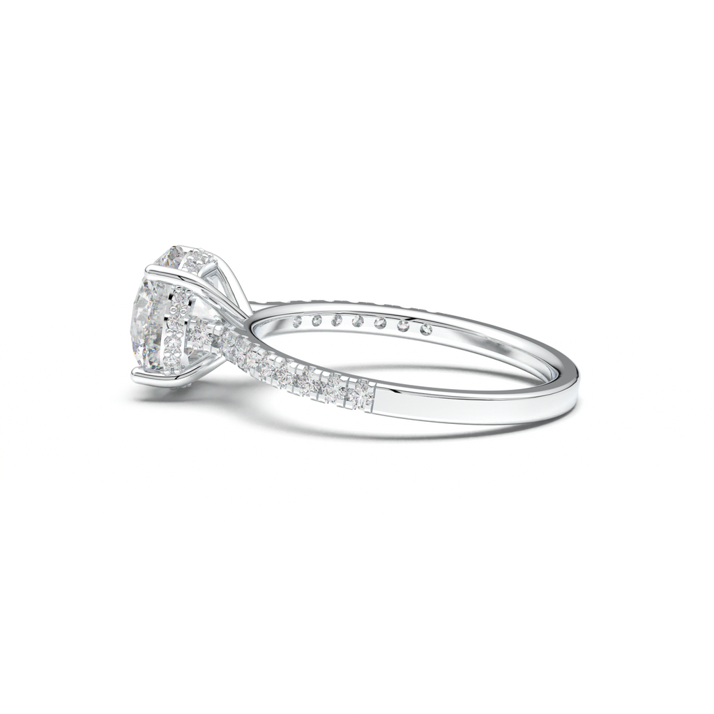 Round Pavé Engagement Ring