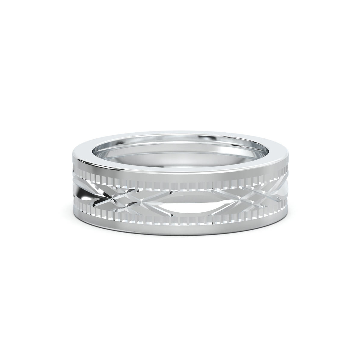 Engraved Geometric Men's Band