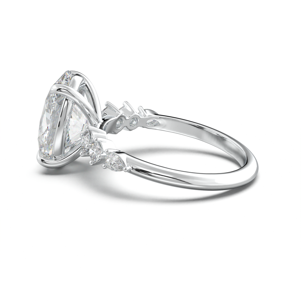 Oval Pear-Accent Engagement Ring