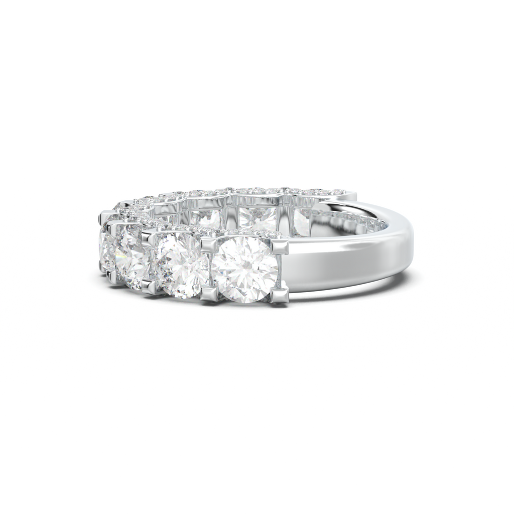 Round Diamond Pavé-Edge Wedding Band
