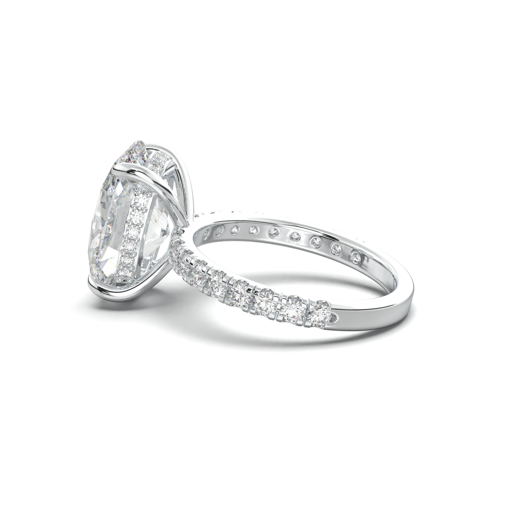 Oval Pavé Hidden Halo Engagement Ring