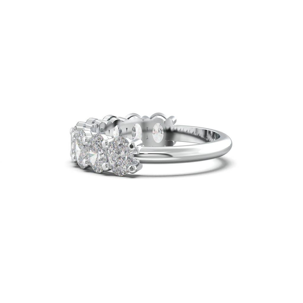 Nine-Oval Half-Eternity Wedding Band