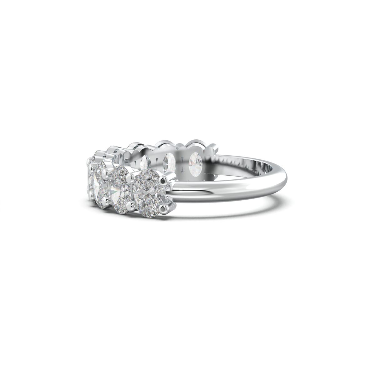 Nine-Oval Half-Eternity Wedding Band